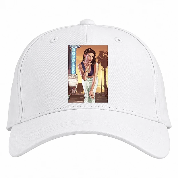 Baseball cap with Print GTA Hero Girl - white