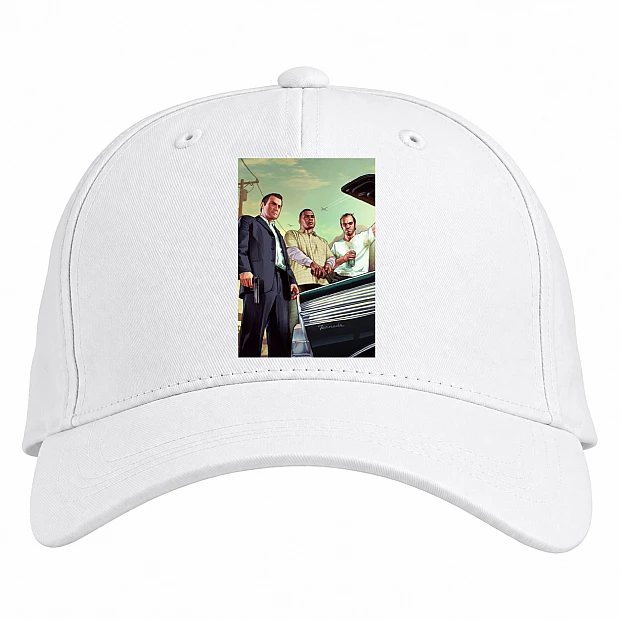 Baseball cap with Print GTA Main Heroes - white