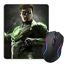 Килимок для мишки з принтом Інджастіс Зелений Ліхтар