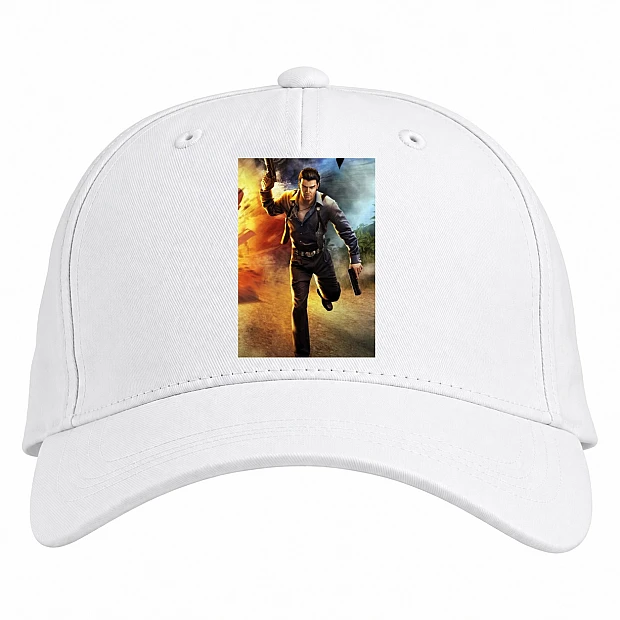Baseball cap with Print Just Cause Hero - white