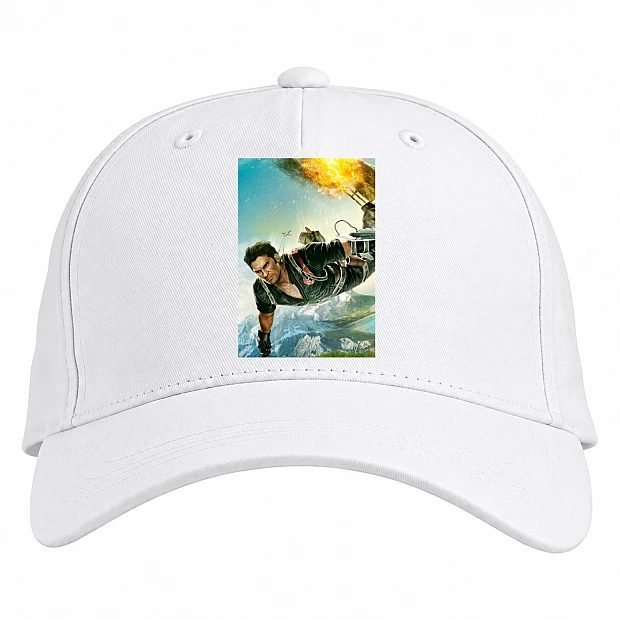 Baseball cap with Print Just Cause Hero Print - white