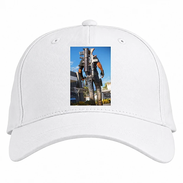 Baseball cap with Print Just Cause Hero Guns - white