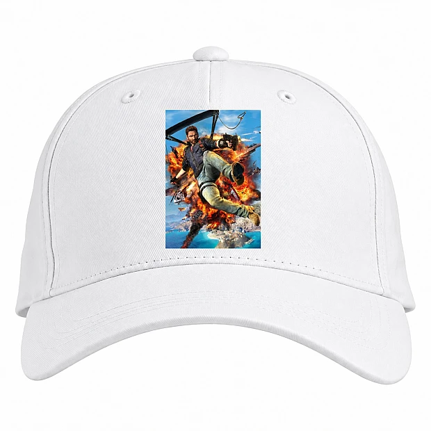 Baseball cap with Print Just Cause Hero Explosion - white
