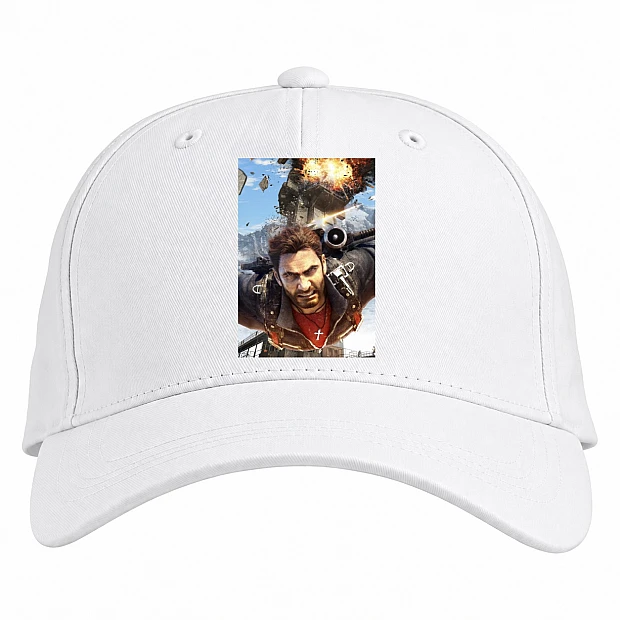 Baseball cap with Print Just Cause Main Hero - white