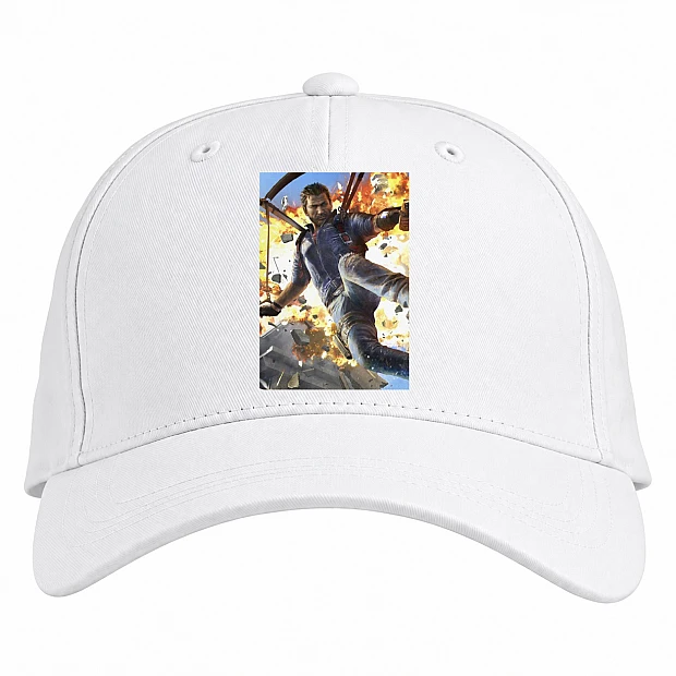 Baseball cap with Print Just Cause Explosion Hero - white