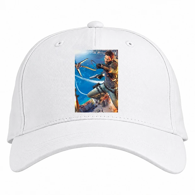 Baseball cap with Print Just Cause Main Hero Print - white