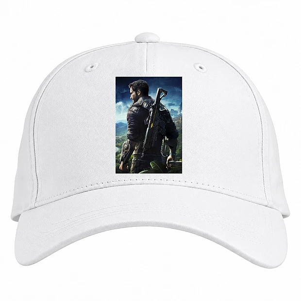 Baseball cap with Print Just Cause Strong Hero - white