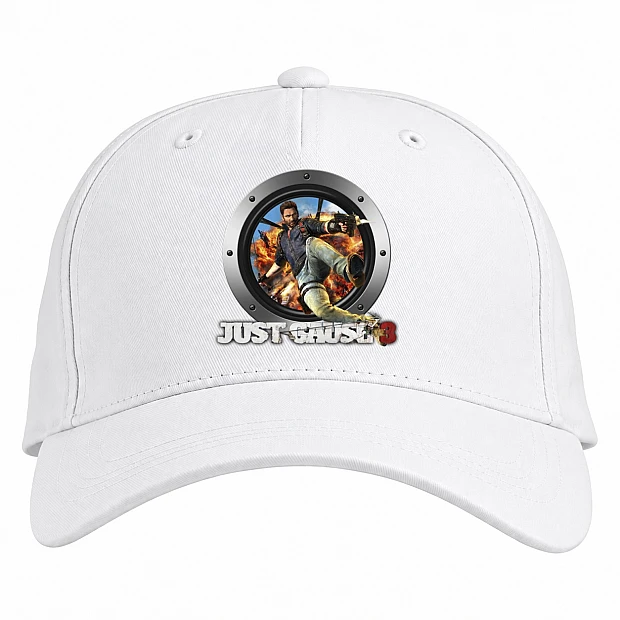 Baseball cap with Print Just Cause Logo Hero - white
