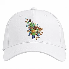 Baseball cap with Print Minecraft Universe - white