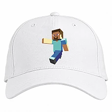 Baseball cap with Print Minecraft Steve - white