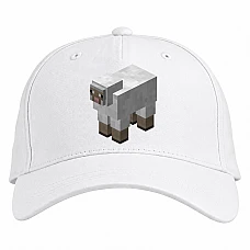 Baseball cap with Print Minecraft Sheep - white