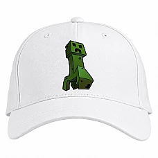 Baseball cap with Print Minecraft Creeper - white