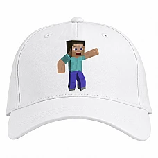 Baseball cap with Print Minecraft Steve Hero - white