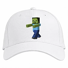 Baseball cap with Print Minecraft Zombie - white