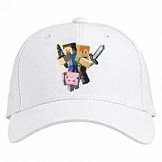 Baseball cap with Print Minecraft Team - white