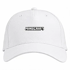 Baseball cap with Print Minecraft White Logo - white