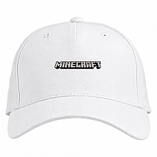 Baseball cap with Print Minecraft Main Logo - white