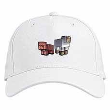 Baseball cap with Print Minecraft Sheep With Pig - white