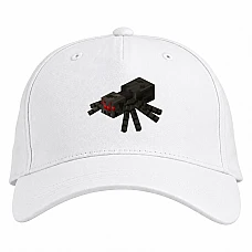 Baseball cap with Print Minecraft Spider Print - white