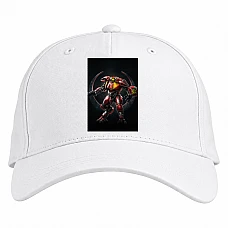 Baseball cap with Print Quake Theme - white