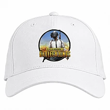 Baseball cap with Print PUBG Logo Print - white