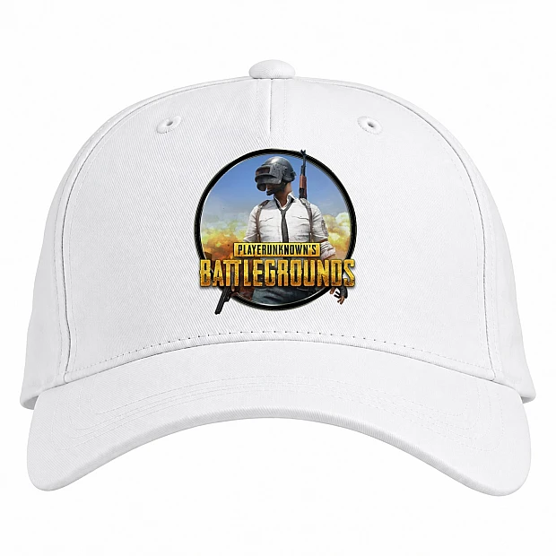 Baseball cap with Print PUBG Logo Print - white