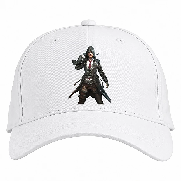 Baseball cap with Print PUBG Powerful Hero - white