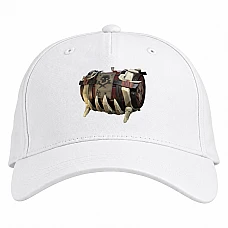 Baseball cap with Print Sea Of ​​Thieves Barrel - white