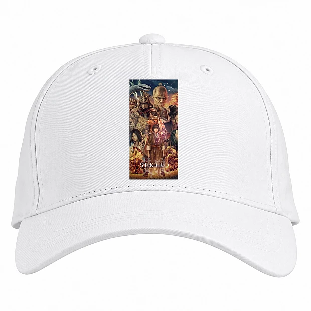 Baseball cap with Print Sekiro Shadow Die Twice Theme - white