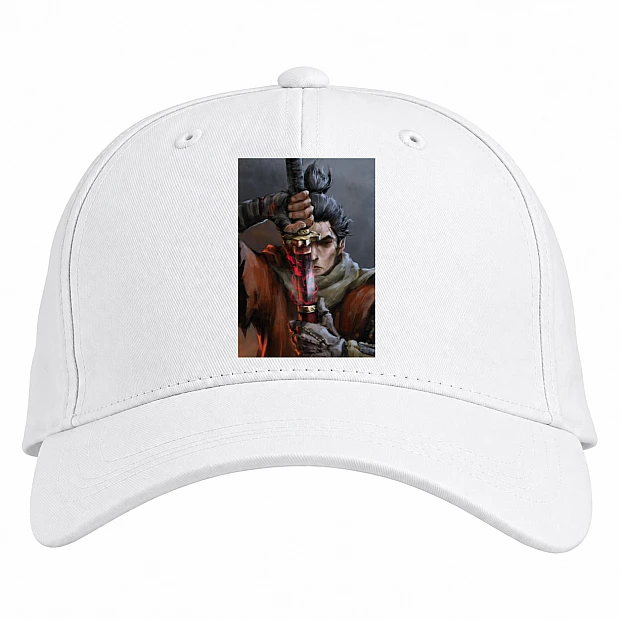 Baseball cap with Print Sekiro Shadow Die Twice Hero - white