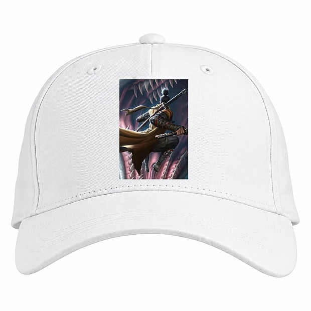 Baseball cap with Print Sekiro Shadow Die Twice Hero Print - white