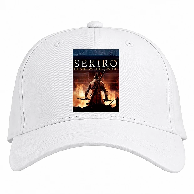 Baseball cap with Print Sekiro Shadow Die Twice Print - white