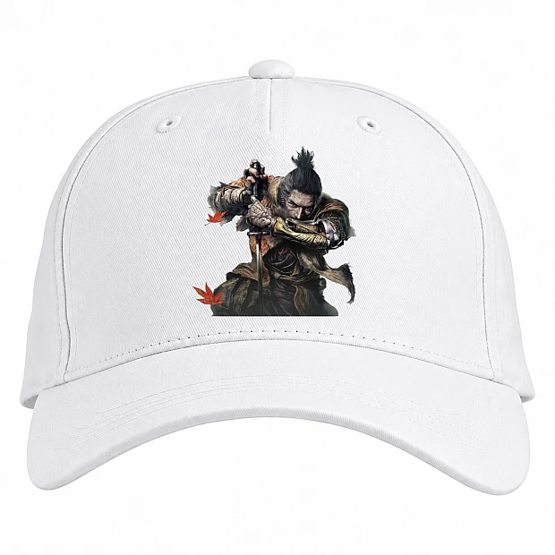 Baseball cap with Print Sekiro Shadow Die Twice Main Hero Print - white