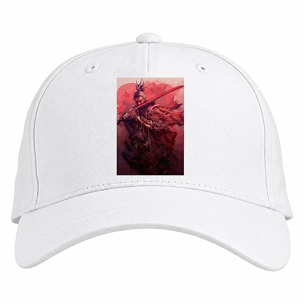 Baseball cap with Print Sekiro Shadow Die Twice Cute Hero Print - white