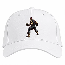Бейсболка с принтом Уличный Боец Сильный Герой - белая
