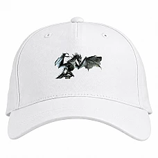 Baseball cap with Print The Elder Scrolls Dragon Print - white