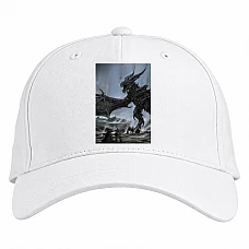 Baseball cap with Print The Elder Scrolls Main Dragon - white