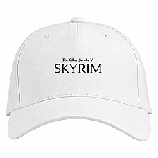 Baseball cap with Print The Elder Scrolls Skyrim Main Logo - white
