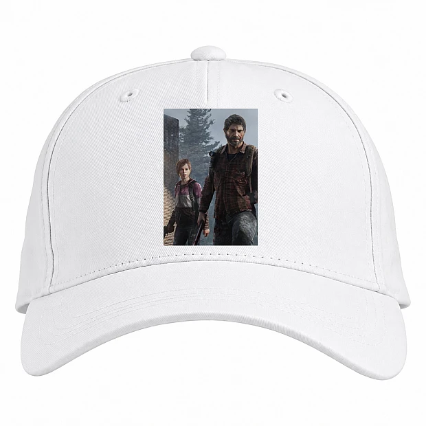 Baseball cap with Print The Last Of Us Main Heroes - white