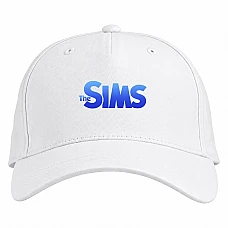 Baseball cap with Print The Sims Blue Logo - white