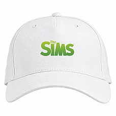 Baseball cap with Print The Sims Green Logo - white