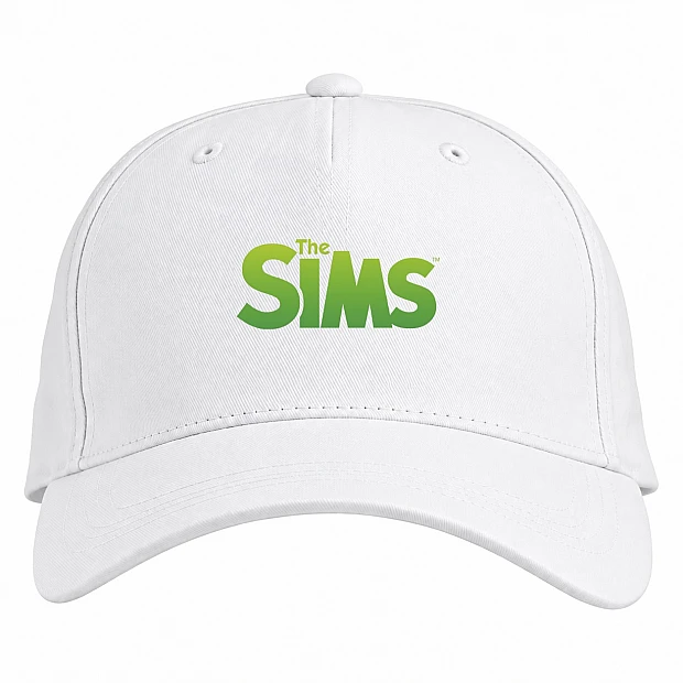 Baseball cap with Print The Sims Green Logo - white