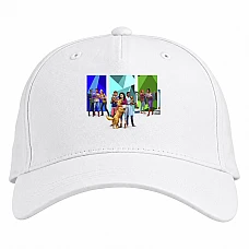 Baseball cap with Print The Sims Theme - white