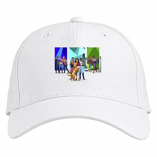 Baseball cap with Print The Sims Theme - white
