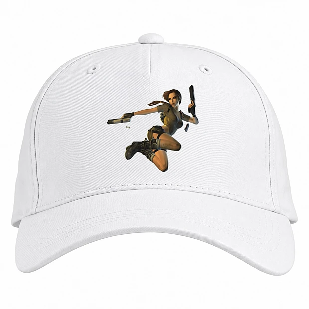 Baseball cap with Print Tomb Raider Lara Croft - white