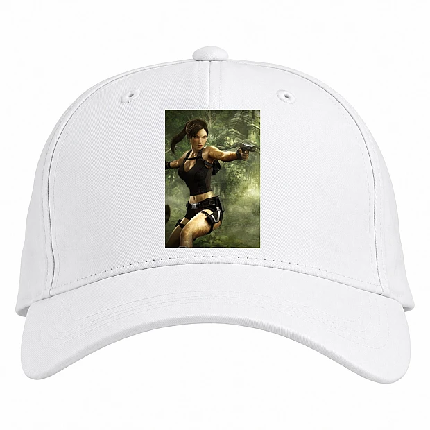 Baseball cap with Print Tomb Raider Lara Croft Hero - white