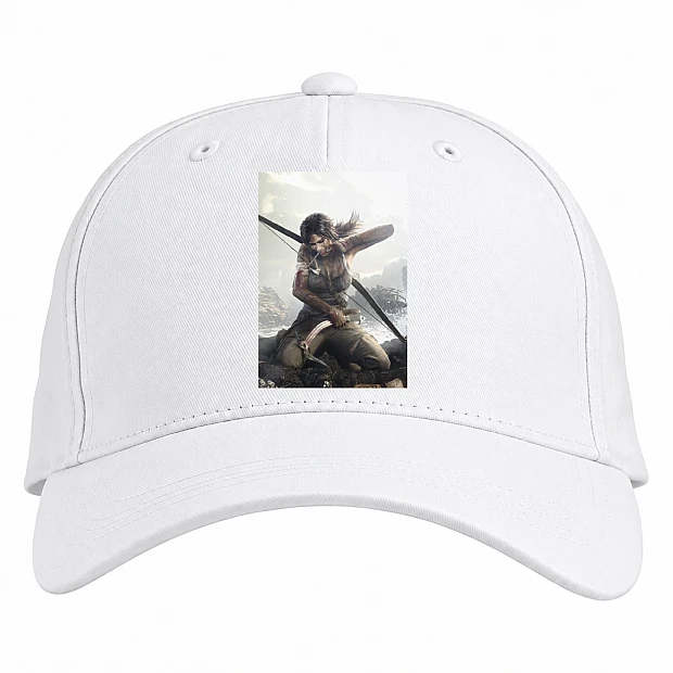 Baseball cap with Print Tomb Raider Lara Croft Hero Girl - white