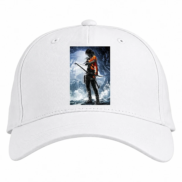 Baseball cap with Print Tomb Raider Lara Croft Girl - white