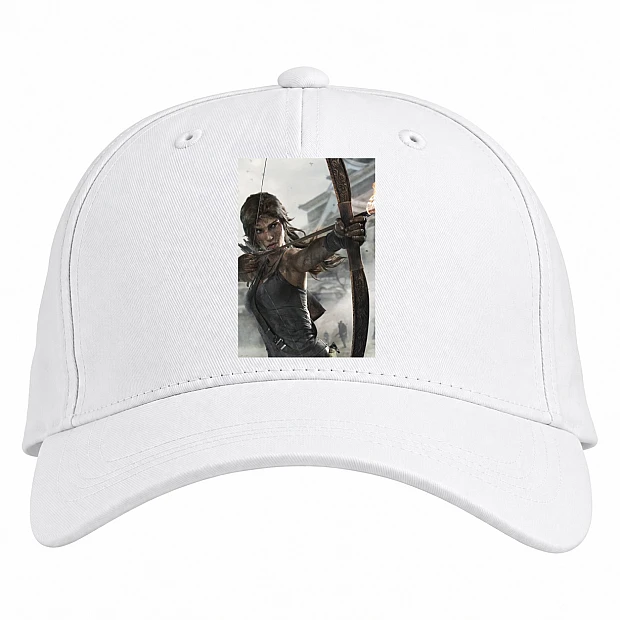 Baseball cap with Print Tomb Raider Lara Croft Archer - white