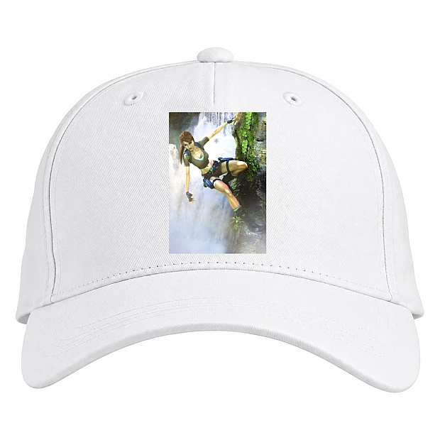 Baseball cap with Print Tomb Raider Lara Croft Girl Hero - white